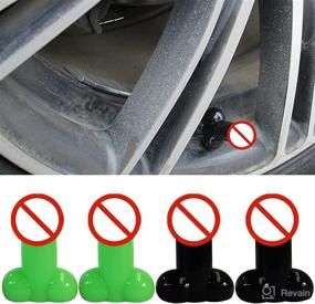 img 3 attached to 8PCS FONBAY Prank Valve Stem Cap Covers Funny Luminous Silicone Tire Caps For Car Motorcycle Truck Bicycles SUV Stem Cap Tires (Green Black)