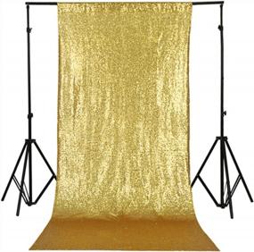 img 4 attached to TRLYC Gold Sequin Backdrop Background 4X7Ft Sparkle Gold Photography Backdrop Photo Background For Wedding Party Baby Shower Christmas
