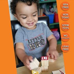 img 1 attached to Enhance Early Learning With Skoolzy ABC Wooden Blocks - Build Fine Motor Skills Through Peg Board Stacking Toys