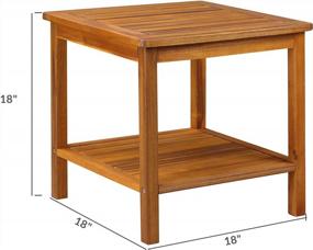 img 1 attached to Cucunu Wooden Outdoor Side Table With Extra Storage: Perfect For Garden, Porch Or Living Room