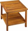 cucunu wooden outdoor side table with extra storage: perfect for garden, porch or living room logo