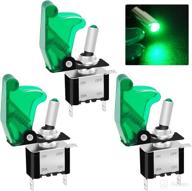 🚦 twidec/3pcs rocker toggle switch 12v 20a heavy duty racing car automotive auto spst on/off toggle switch with green led light and illuminated 3pin, green waterproof safety cover asw-07dggmz logo