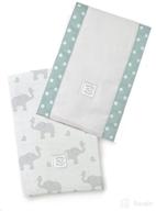🐘 swaddledesigns baby burpies: set of 2 soft cotton burp cloths - seacrystal elephant and chickies logo