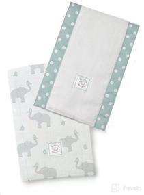 img 4 attached to 🐘 SwaddleDesigns Baby Burpies: Set of 2 Soft Cotton Burp Cloths - SeaCrystal Elephant and Chickies