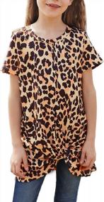 img 4 attached to Chic Floral Tops For Girls: GOSOPIN Casual Shirts With Knot Front And Ruffle Detailing