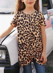 img 1 attached to Chic Floral Tops For Girls: GOSOPIN Casual Shirts With Knot Front And Ruffle Detailing