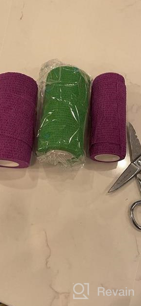 img 1 attached to Self-Adhesive Non-Woven Pet Wrap Tape For Dogs, Paws, Wounds & First Aid Cohesive Gauze - WePet 3 Rolls 4 Inch. review by Brian Nelson