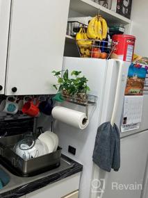 img 5 attached to Организуйте свой кухонный шкаф с помощью крючков для кружек AnRui под шкафом - стойка с 6 крючками для кофейного бара и посуды - без гвоздей, белая (3 шт.)