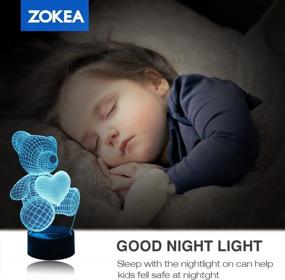 img 2 attached to 3D Teddy Bear Night Light With 7 Colors, Smart Touch & Remote Control - Perfect Gift For Kids Or Women!