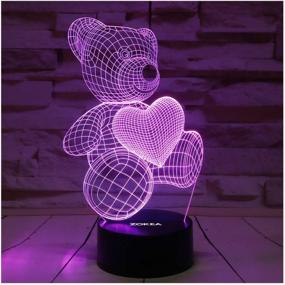 img 4 attached to 3D Teddy Bear Night Light With 7 Colors, Smart Touch & Remote Control - Perfect Gift For Kids Or Women!