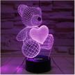 3d teddy bear night light with 7 colors, smart touch & remote control - perfect gift for kids or women! logo