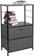 🛏️ sorbus nightstand 2-drawer shelf storage - stylish bedside furniture & accent end table chest for home, bedroom, office, college dorm - solid steel frame with wooden top and easy pull fabric bins (black/charcoal) логотип