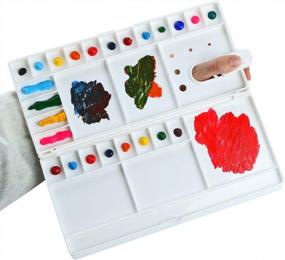 img 3 attached to Transon Paint Palette Box With 29 Color Mixing Wells And 1 Liner Brush - Ideal For Artists And Painting Projects