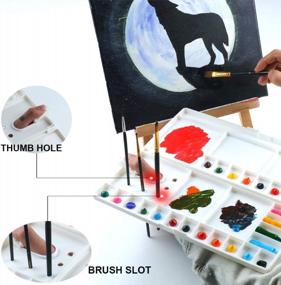 img 1 attached to Transon Paint Palette Box With 29 Color Mixing Wells And 1 Liner Brush - Ideal For Artists And Painting Projects