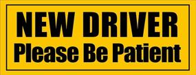 img 4 attached to AV New Driver Please Be Patient Sticker - Enhance Road Safety with Black and Yellow Student Driver Bumper Stickers for Cars, Trucks, and Vans