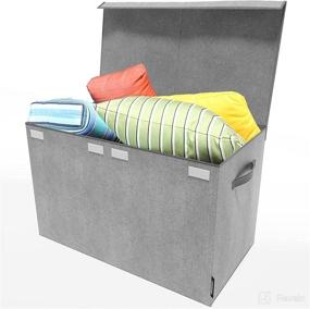 img 4 attached to 📦 Heather Gray Chest and Storage Box: The Ultimate Organizer for Girls or Boys, Perfect for House Organization, Room Storage, and Living Room Storage