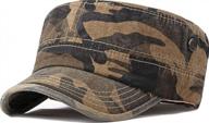 camo cadet cap: adjustable unisex hat for men and women in military style logo