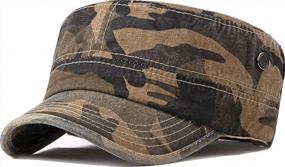img 4 attached to Camo Cadet Cap: Adjustable Unisex Hat For Men And Women In Military Style