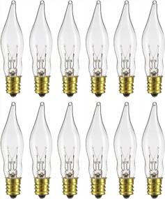 img 4 attached to 💡 Sunlite 7CFC/25/12PK Flame Tip 7W Incandescent Petite Chandelier Light Bulb - Crystal Clear (12 Pack)