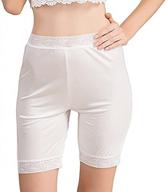 mulberry silk lace slip shorts for women - mid thigh length stretchy undershorts ideal for layering under dresses logo