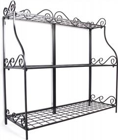 img 1 attached to Plant Flower Stand Plant Display Freestanding Metal Scrollwork Design Foldable 3-Tier Plant Stand Home Storage Organizer Display Stand Rack Book Shelf