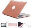 se7enline compatible with macbook pro 13 inch case a1706/a1989/a2159 glitter bling cover for mac pro 13 touch bar 2016-2019&sleeve&keyboard cover&screen protector&dust plug, shining rose gold logo