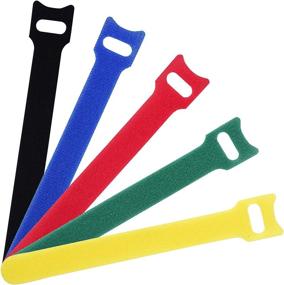 img 3 attached to 🔗 50 PCS Reusable Fastening Cable Ties - VCZHS Tech, 6-Inch Hook and Loop Cord Ties for Tablet Laptop PC TV - Microfiber Cloth, Ideal for Home Office Electronics Wire Management - 5 Colors