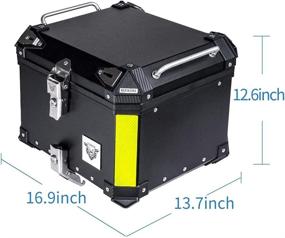 img 1 attached to 🏍️ VCOROS 45L Aluminum Motorcycle Top Case: Waterproof Tail Box with Universal Monokey Plate (Black, 45 Liter) - Ultimate Storage Solution for Bikers!