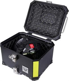 img 2 attached to 🏍️ VCOROS 45L Aluminum Motorcycle Top Case: Waterproof Tail Box with Universal Monokey Plate (Black, 45 Liter) - Ultimate Storage Solution for Bikers!