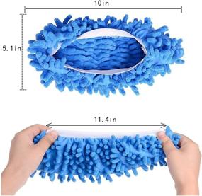 img 3 attached to 20-Piece Mop Slippers: Washable Dusting & Cleaning Shoes for Floor Cleaning in House, Kitchen, Bathroom, Office - for Women and Men