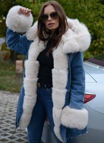 img 1 attached to Warm And Stylish Aofur Women'S Hooded Parka Jackets With Faux Fur Lining For Winter Outfits