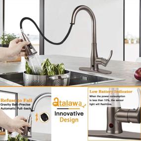img 1 attached to Upgrade Your Kitchen With Touchless Functionality: Brushed Nickel, Single Handle Motion Sensor Faucet With Dual Function Spray Head And 3 Hole Deck Mount