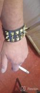 img 1 attached to Wide Leather Wristband Bracelet with Punk Rivet Spike Design review by Jair Baltrusch
