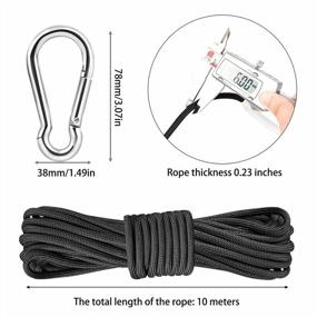 img 2 attached to 48Mm U Type Heavy Duty Stainless Steel Pulley Block Set With 33Ft 1/4 Nylon Rope & 2 Carabiner Hooks - TooTaci