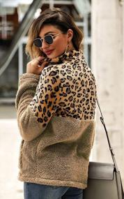 img 2 attached to Warm & Trendy: Angashion Women'S Leopard Print Half-Zip Sweater For A Cozy Winter