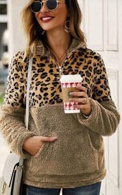 img 3 attached to Warm & Trendy: Angashion Women'S Leopard Print Half-Zip Sweater For A Cozy Winter