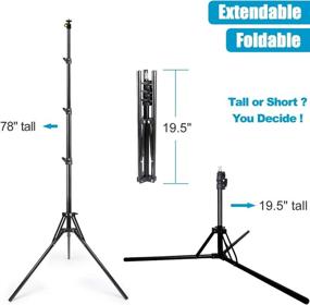 img 3 attached to 📸 Ultra Tall 78 inch Selfie Stick Tripod with Bluetooth Remote and Cell Phone Holder - Extendable Camera Phone Tripod for iPhone, Android Phone, DSLR Sports Camera - Reverse Folding Aluminium Alloy Design