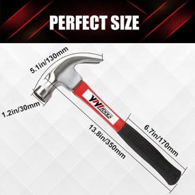 img 3 attached to YIYITOOLS 16-Oz Claw Hammer With Fiberglass Handle In Red And Black (YY-1-003) - Optimize Your Search!