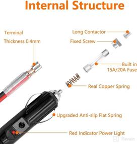 img 2 attached to 🔌 Zimuqi 2 Pack 12V 13.8inch Fused Replacement Cigarette Lighter Male Plug: Reliable Power Solution with Extension Cable and Multiple Fuses Included