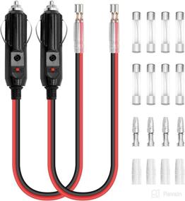 img 4 attached to 🔌 Zimuqi 2 Pack 12V 13.8inch Fused Replacement Cigarette Lighter Male Plug: Reliable Power Solution with Extension Cable and Multiple Fuses Included