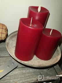 img 6 attached to Set The Mood With Luminara Realistic Moving Flame Pillar Candles - Set Of 3 With LED Lights, Remote Included - White, Unscented - Perfect For Any Occasion!