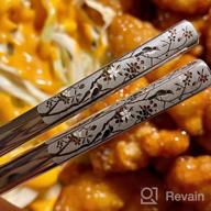 img 1 attached to 2 Pairs 9.8" Reusable Stainless Steel Chopsticks - Multicolor Laser Engraved Non-Slip, Dishwasher Safe Gift Set (S2) review by Derek Jha