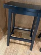 картинка 1 прикреплена к отзыву Amazon Basics Solid Wood Saddle-Seat Kitchen Counter Barstool - Set Of 2, 29-Inch Height, White от Ickey Case