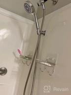 img 1 attached to Adjustable Handheld Shower Bracket With Brushed Brass/Gold Finish - No Drill Installation Required review by Wesley Bell