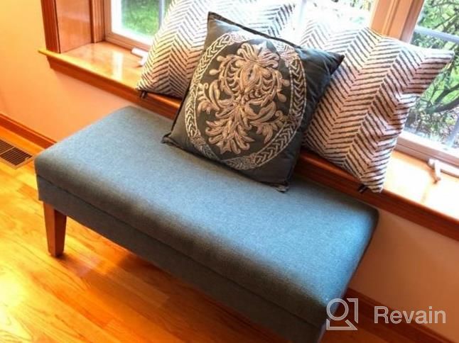 img 1 attached to Stylish And Functional Mango Coral Upholstered Ottoman Bench With Storage - Perfect For Living Room And Bedroom Decor! review by Nancy Russell