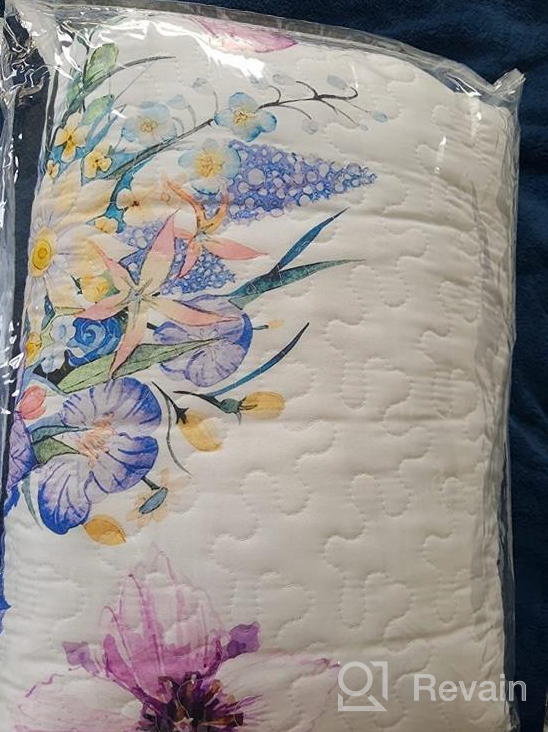 img 1 attached to Queen Size Travan 3-Piece Cotton Bedspread Quilt Set With Reversible Floral Patterned Shams - Oversized Coverlet review by Matthew Coste