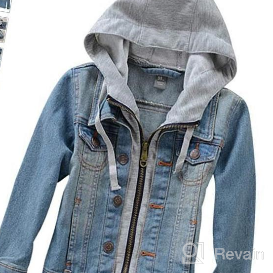 img 1 attached to 🧥 Stylish Ripped Jacket for Boys - LISUEYNE Cotton Outwear Clothing review by Greg Wilkerson