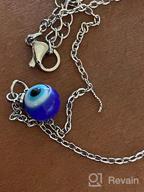 img 1 attached to PPJew Evil Eye Necklace Chain - Blue Eyes Amulet Pendant Necklace, Ojo Turco Kabbalah Protection - Adjustable Delicate Jewelry Gift for Women and Girls (Silver/Gold) review by Anita Simnioniw