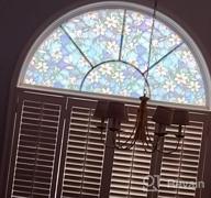 img 1 attached to Coavas Stained Glass Decorative Static Cling Window Film For Total Privacy - Non-Adhesive Frosted Window Tint For Home & Office - 17.7" X 78.7 review by Christopher Bacho