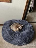 img 1 attached to Topmart Plush Calming Dog & Cat Bed - Washable Donut Cuddler For Anti Anxiety - 36" × 36", Beige review by Josh Maher